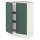 SEKTION / MAXIMERA Gabinete bajo+2 puertas/3 cajones, blanco/Aspudden gris verdoso oscuro, 24x15x30 "