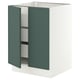 SEKTION / MAXIMERA Gabinete bajo+2 puertas/3 cajones, blanco/Aspudden gris verdoso oscuro, 24x24x30 "
