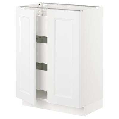 SEKTION / MAXIMERA Gabinete bajo+2 puertas/3 cajones, blanco/Axstad blanco mate, 24x15x30 "