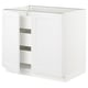 SEKTION / MAXIMERA Gabinete bajo+2 puertas/3 cajones, blanco/Axstad blanco mate, 36x24x30 "
