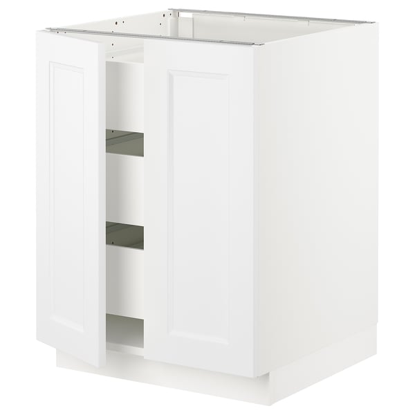 SEKTION / MAXIMERA Gabinete bajo+2 puertas/3 cajones, blanco/Axstad blanco mate, 24x24x30 "