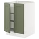 SEKTION / MAXIMERA Gabinete bajo+2 puertas/3 cajones, blanco/Axstad gris-verde, 24x24x30 "