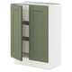 SEKTION / MAXIMERA Gabinete bajo+2 puertas/3 cajones, blanco/Axstad gris-verde, 24x15x30 "