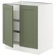 SEKTION / MAXIMERA Gabinete bajo+2 puertas/3 cajones, blanco/Axstad gris-verde, 30x24x30 "