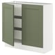 SEKTION / MAXIMERA Gabinete bajo+2 puertas/3 cajones, blanco/Axstad gris-verde, 36x15x30 "