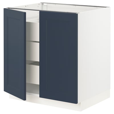 SEKTION / MAXIMERA Gabinete bajo+2 puertas/3 cajones, blanco Axstad/mate azul, 30x24x30 "