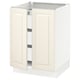 SEKTION / MAXIMERA Gabinete bajo+2 puertas/3 cajones, blanco/Bodbyn color hueso, 24x24x30 "