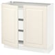 SEKTION / MAXIMERA Gabinete bajo+2 puertas/3 cajones, blanco/Bodbyn color hueso, 36x15x30 "