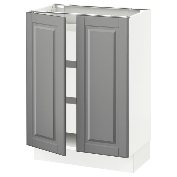 SEKTION / MAXIMERA Gabinete bajo+2 puertas/3 cajones, blanco/Bodbyn gris, 24x15x30 "