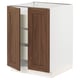 Opción: SEKTION / MAXIMERA Gabinete bajo+2 puertas/3 cajones, blanco Enköping/marrón efecto de nogal, 24x24x30 "