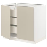 SEKTION / MAXIMERA Gabinete bajo+2 puertas/3 cajones, blanco/Havstorp beige, 36x24x30 "