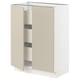 SEKTION / MAXIMERA Gabinete bajo+2 puertas/3 cajones, blanco/Havstorp beige, 24x15x30 "
