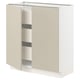 SEKTION / MAXIMERA Gabinete bajo+2 puertas/3 cajones, blanco/Havstorp beige, 30x15x30 "