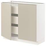 SEKTION / MAXIMERA Gabinete bajo+2 puertas/3 cajones, blanco/Havstorp beige, 36x15x30 "