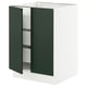 SEKTION / MAXIMERA Gabinete bajo+2 puertas/3 cajones, blanco/Havstorp verde oscuro, 24x24x30 "