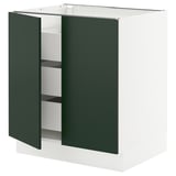 SEKTION / MAXIMERA Gabinete bajo+2 puertas/3 cajones, blanco/Havstorp verde oscuro, 30x24x30 "