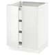 SEKTION / MAXIMERA Gabinete bajo+2 puertas/3 cajones, blanco/Ringhult blanco, 24x24x30 "