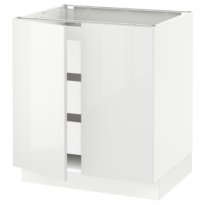 SEKTION / MAXIMERA Gabinete bajo+2 puertas/3 cajones, blanco/Ringhult blanco, 30x24x30 "