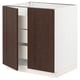 SEKTION / MAXIMERA Gabinete bajo+2 puertas/3 cajones, blanco/Sinarp marrón, 30x24x30 "
