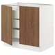SEKTION / MAXIMERA Gabinete bajo+2 puertas/3 cajones, blanco/Tistorp efecto nogal marrón, 36x24x30 "