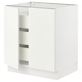SEKTION / MAXIMERA Gabinete bajo+2 puertas/3 cajones, blanco/Vallstena blanco, 30x24x30 "
