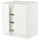 SEKTION / MAXIMERA Gabinete bajo+2 puertas/3 cajones, blanco/Vallstena blanco, 30x24x30 "