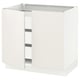 SEKTION / MAXIMERA Gabinete bajo+2 puertas/3 cajones, blanco/Veddinge blanco, 36x24x30 "
