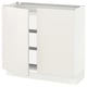SEKTION / MAXIMERA Gabinete bajo+2 puertas/3 cajones, blanco/Veddinge blanco, 36x15x30 "