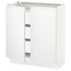 SEKTION / MAXIMERA Gabinete bajo+2 puertas/3 cajones, blanco/Voxtorp blanco mate, 30x15x30 "