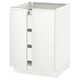 SEKTION / MAXIMERA Gabinete bajo+2 puertas/3 cajones, blanco/Voxtorp blanco mate, 24x24x30 "