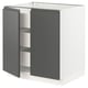 SEKTION / MAXIMERA Gabinete bajo+2 puertas/3 cajones, blanco/Voxtorp gris oscuro, 30x24x30 "