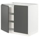 SEKTION / MAXIMERA Gabinete bajo+2 puertas/3 cajones, blanco/Voxtorp gris oscuro, 36x24x30 "