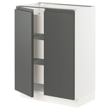 SEKTION / MAXIMERA Gabinete bajo+2 puertas/3 cajones, blanco/Voxtorp gris oscuro, 24x15x30 "