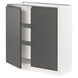 SEKTION / MAXIMERA Gabinete bajo+2 puertas/3 cajones, blanco/Voxtorp gris oscuro, 30x15x30 "