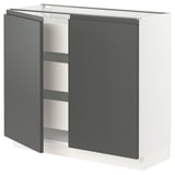 SEKTION / MAXIMERA Gabinete bajo+2 puertas/3 cajones, blanco/Voxtorp gris oscuro, 36x15x30 "