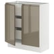SEKTION / MAXIMERA Gabinete bajo+2 puertas/3 cajones, blanco/Voxtorp marrón grisáceo oscuro alto brillo, 30x15x30 "