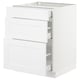 SEKTION / MAXIMERA Gabinete bajo+3 cajones, blanco/Axstad blanco mate, 24x24x30 "