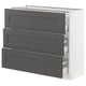 SEKTION / MAXIMERA Gabinete bajo+3 cajones, blanco/Axstad gris oscuro, 36x15x30 "