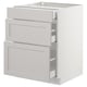 SEKTION / MAXIMERA Gabinete bajo+3 cajones, blanco/Lerhyttan gris claro, 24x24x30 "