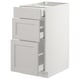 SEKTION / MAXIMERA Gabinete bajo+3 cajones, blanco/Lerhyttan gris claro, 15x24x30 "