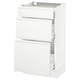 SEKTION / MAXIMERA Gabinete bajo+3 cajones, blanco/Voxtorp blanco mate, 18x15x30 "
