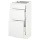 SEKTION / MAXIMERA Gabinete bajo+3 cajones, blanco/Voxtorp blanco mate, 15x15x30 "