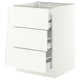 SEKTION / MAXIMERA Gabinete bajo+3 frentes/4 cajones, blanco/Aspudden blanco mate, 24x24x30 "
