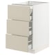 SEKTION / MAXIMERA Gabinete bajo+3 frentes/4 cajones, blanco/Havstorp beige, 18x24x30 "