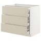 SEKTION / MAXIMERA Gabinete bajo+3 frentes/4 cajones, blanco/Havstorp beige, 36x24x30 "