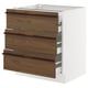 SEKTION / MAXIMERA Gabinete bajo+3 frentes/4 cajones, blanco/Stensta chapa de fresno marrón oscuro, 30x24x30 "