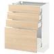 SEKTION / MAXIMERA Gabinete bajo+4 cajones, blanco/Askersund efecto de fresno claro, 24x15x30 "