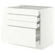 SEKTION / MAXIMERA Gabinete bajo+4 cajones, blanco/Aspudden blanco mate, 36x24x30 "
