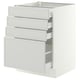 SEKTION / MAXIMERA Gabinete bajo+4 cajones, blanco/Aspudden gris claro, 24x24x30 "