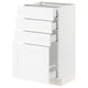 SEKTION / MAXIMERA Gabinete bajo+4 cajones, blanco Enköping/blanco efecto madera, 18x15x30 "